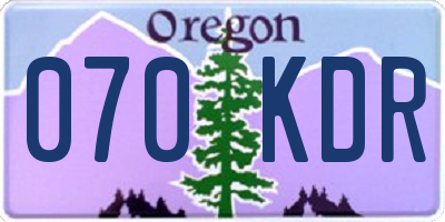 OR license plate 070KDR