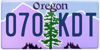 OR license plate 070KDT
