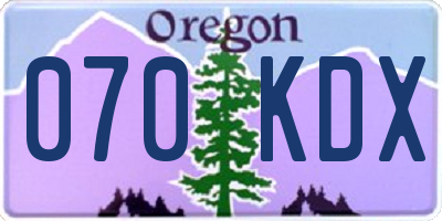 OR license plate 070KDX