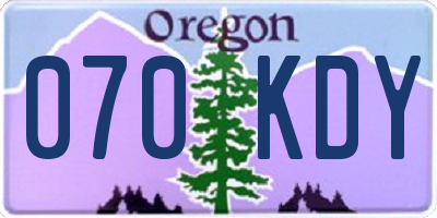 OR license plate 070KDY