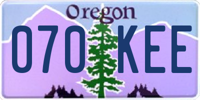 OR license plate 070KEE