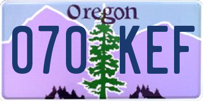 OR license plate 070KEF