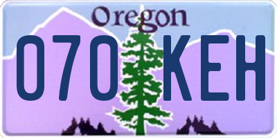 OR license plate 070KEH