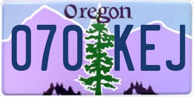 OR license plate 070KEJ