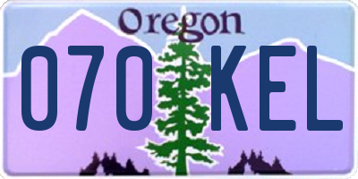 OR license plate 070KEL