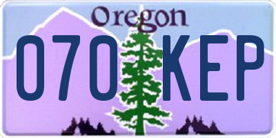 OR license plate 070KEP