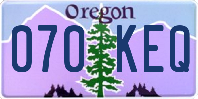 OR license plate 070KEQ