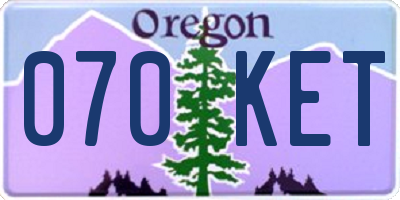 OR license plate 070KET