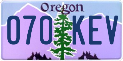 OR license plate 070KEV