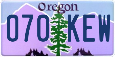 OR license plate 070KEW