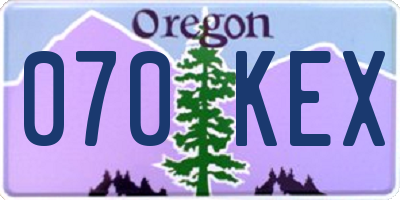 OR license plate 070KEX