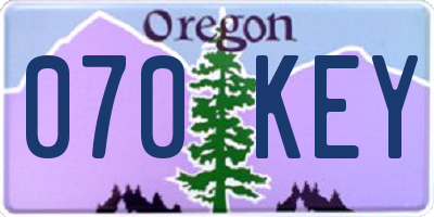 OR license plate 070KEY
