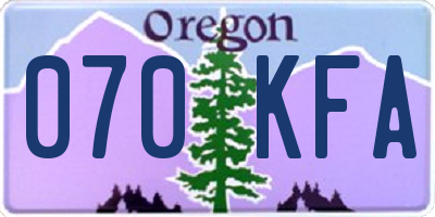 OR license plate 070KFA