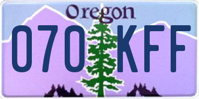 OR license plate 070KFF