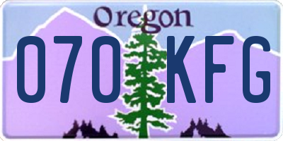 OR license plate 070KFG