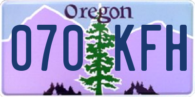OR license plate 070KFH