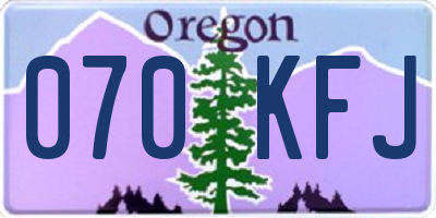 OR license plate 070KFJ