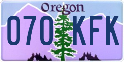 OR license plate 070KFK