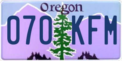OR license plate 070KFM