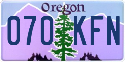 OR license plate 070KFN