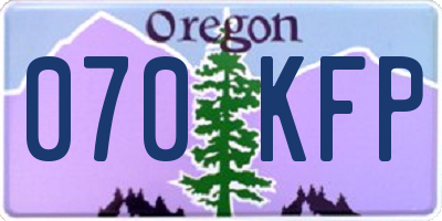OR license plate 070KFP