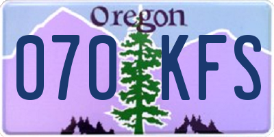OR license plate 070KFS