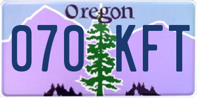 OR license plate 070KFT