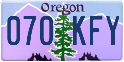 OR license plate 070KFY