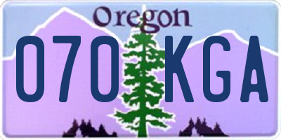 OR license plate 070KGA