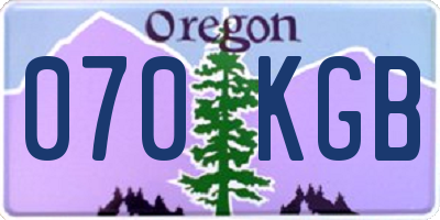 OR license plate 070KGB