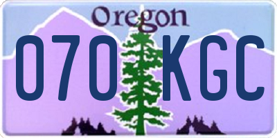 OR license plate 070KGC