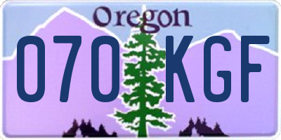 OR license plate 070KGF