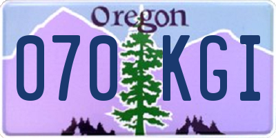 OR license plate 070KGI