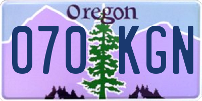 OR license plate 070KGN