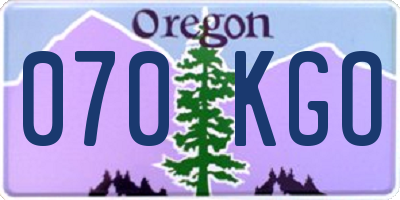 OR license plate 070KGO