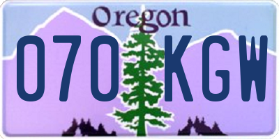 OR license plate 070KGW