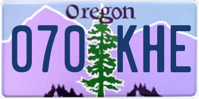 OR license plate 070KHE