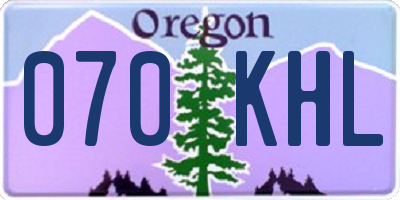 OR license plate 070KHL