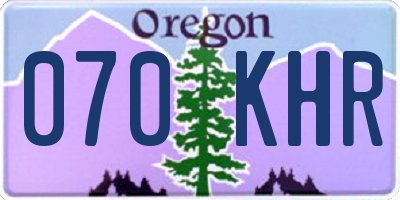 OR license plate 070KHR
