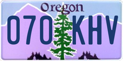 OR license plate 070KHV