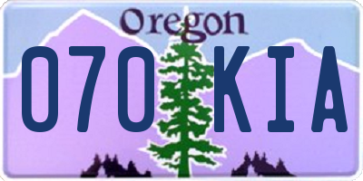OR license plate 070KIA