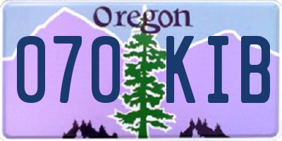 OR license plate 070KIB