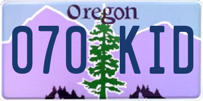 OR license plate 070KID
