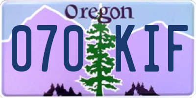 OR license plate 070KIF