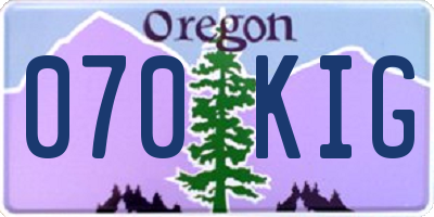 OR license plate 070KIG