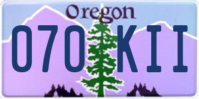 OR license plate 070KII