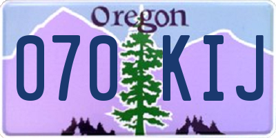OR license plate 070KIJ