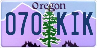 OR license plate 070KIK