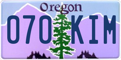 OR license plate 070KIM