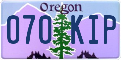 OR license plate 070KIP